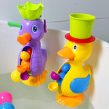 Kids Shower Bath Toys Cute Yellow Duck Waterwheel Elephant Toys Baby